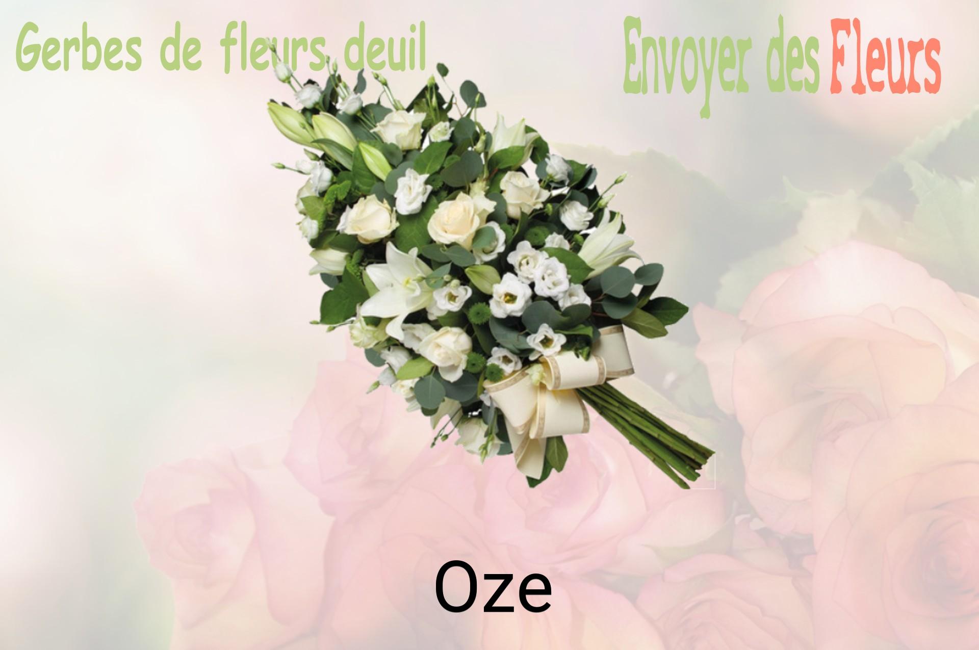 Gerbe de fleurs de deuil livrée à Oze